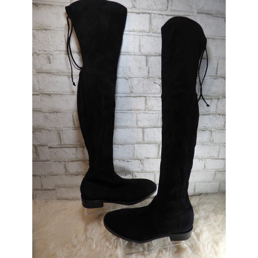 Stuart Weitzman Black Lowland Suede Over the Knee Boots 7.5 NEW - Picture 4 of 12